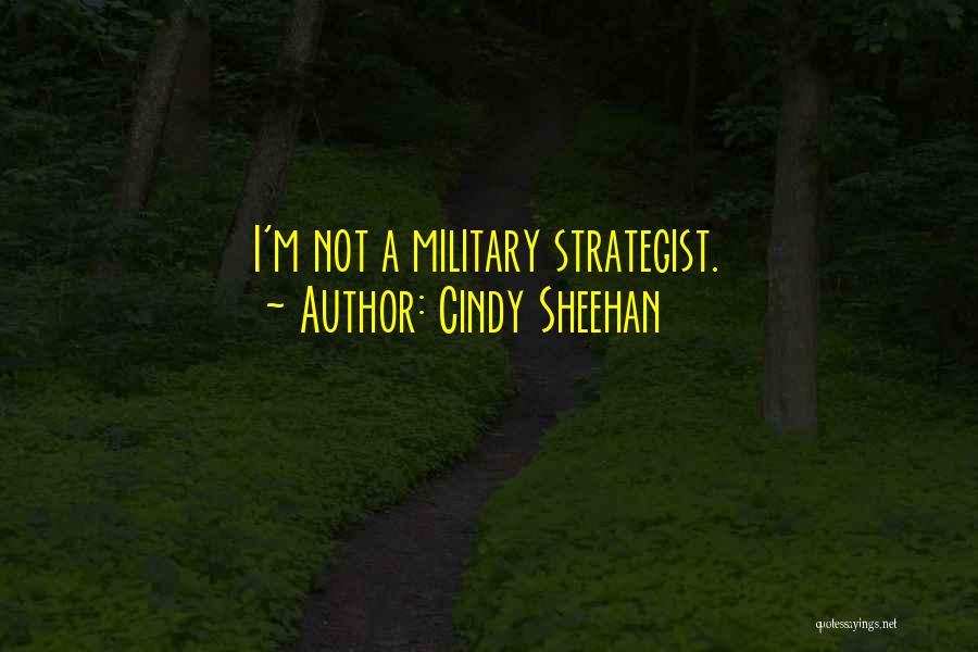 Cindy Sheehan Quotes: I'm Not A Military Strategist.