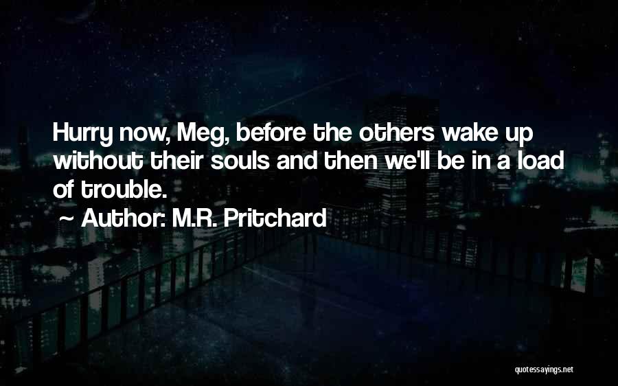 M.R. Pritchard Quotes: Hurry Now, Meg, Before The Others Wake Up Without Their Souls And Then We'll Be In A Load Of Trouble.