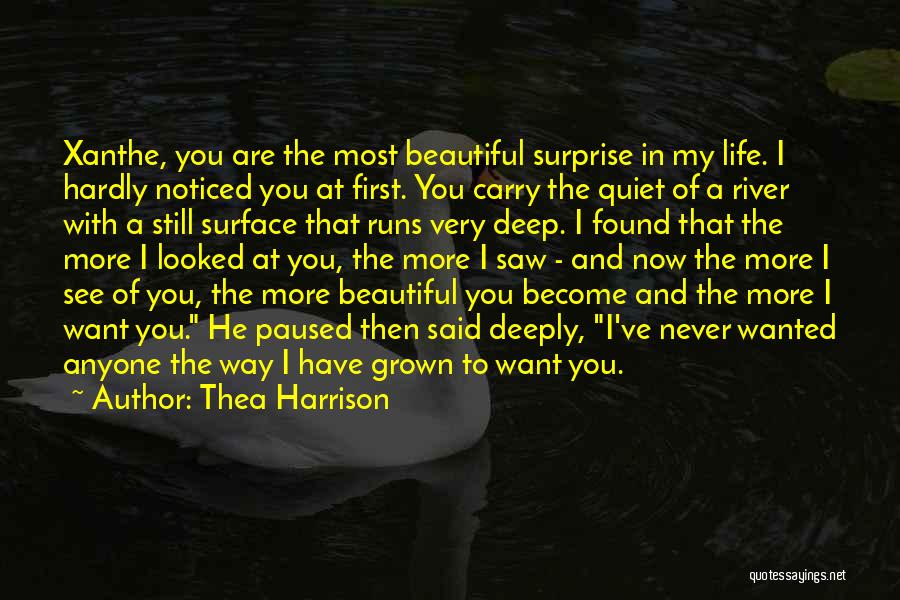 Thea Harrison Quotes: Xanthe, You Are The Most Beautiful Surprise In My Life. I Hardly Noticed You At First. You Carry The Quiet