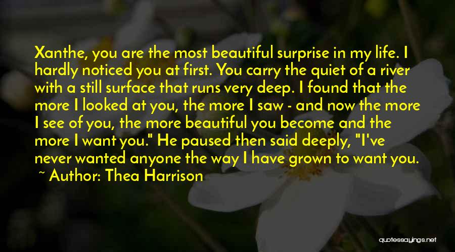 Thea Harrison Quotes: Xanthe, You Are The Most Beautiful Surprise In My Life. I Hardly Noticed You At First. You Carry The Quiet