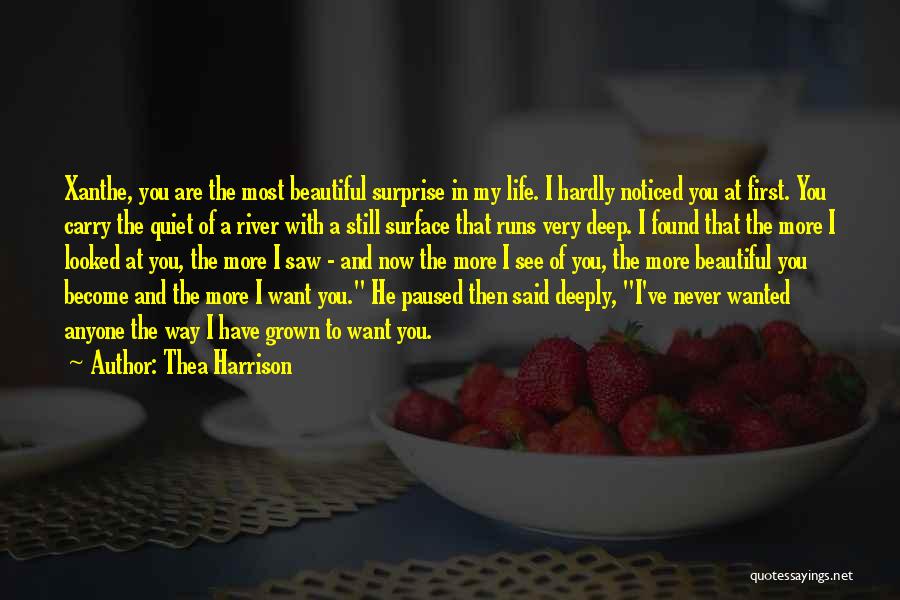 Thea Harrison Quotes: Xanthe, You Are The Most Beautiful Surprise In My Life. I Hardly Noticed You At First. You Carry The Quiet