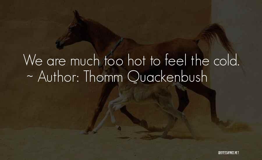 Thomm Quackenbush Quotes: We Are Much Too Hot To Feel The Cold.