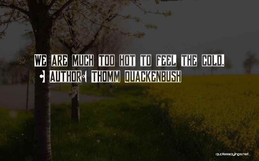 Thomm Quackenbush Quotes: We Are Much Too Hot To Feel The Cold.