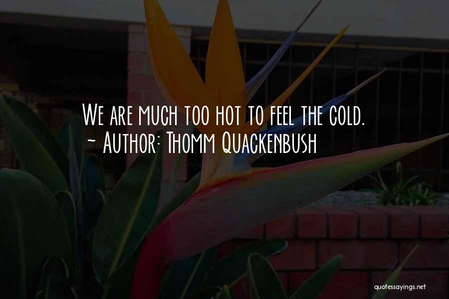 Thomm Quackenbush Quotes: We Are Much Too Hot To Feel The Cold.