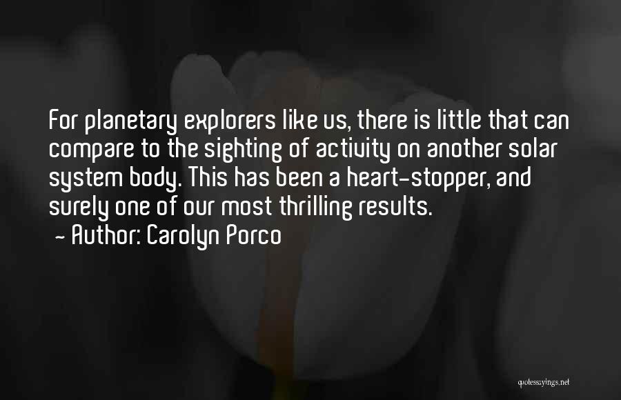 Carolyn Porco Quotes: For Planetary Explorers Like Us, There Is Little That Can Compare To The Sighting Of Activity On Another Solar System