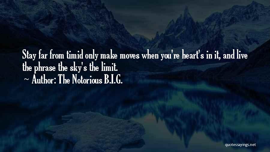 The Notorious B.I.G. Quotes: Stay Far From Timid Only Make Moves When You're Heart's In It, And Live The Phrase The Sky's The Limit.