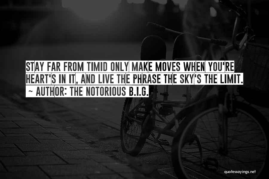 The Notorious B.I.G. Quotes: Stay Far From Timid Only Make Moves When You're Heart's In It, And Live The Phrase The Sky's The Limit.