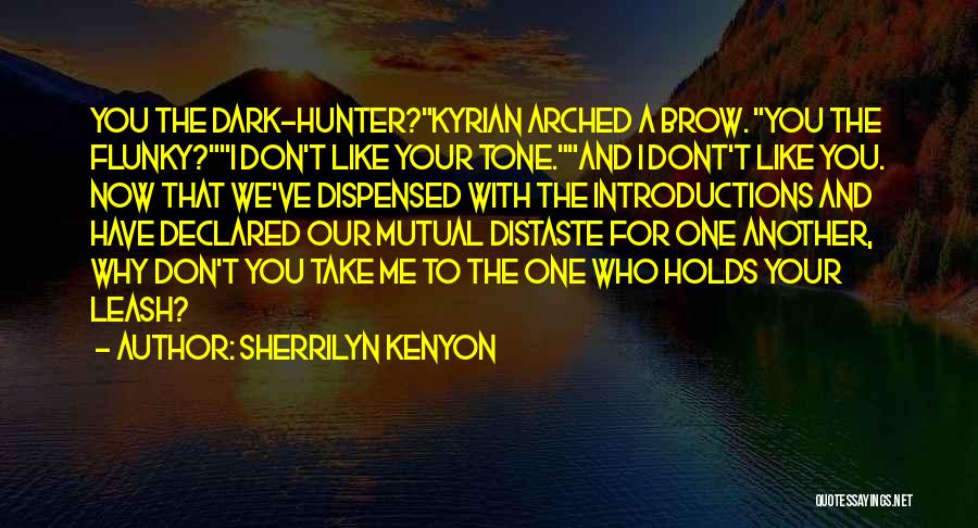 Sherrilyn Kenyon Quotes: You The Dark-hunter?kyrian Arched A Brow. You The Flunky?i Don't Like Your Tone.and I Dont't Like You. Now That We've