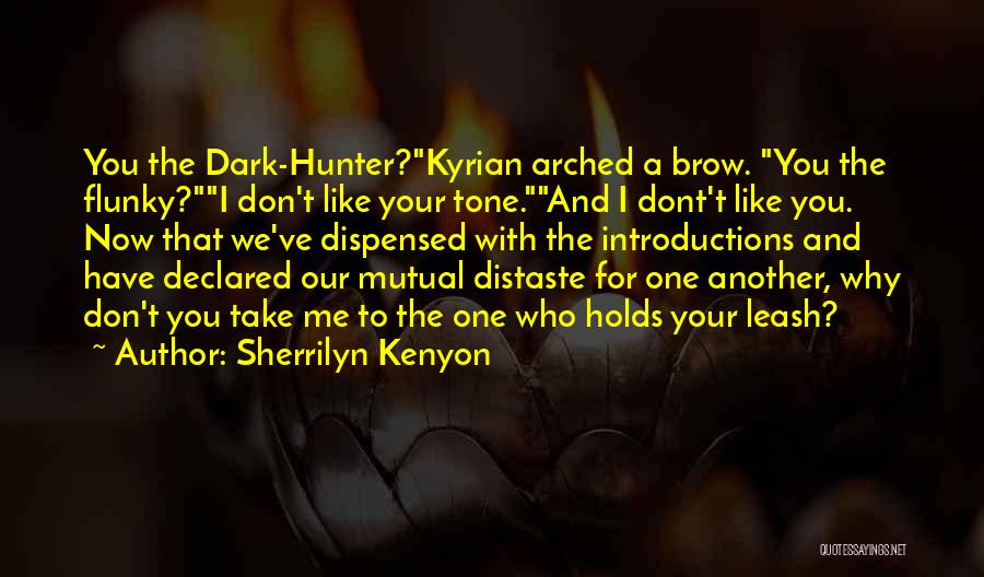 Sherrilyn Kenyon Quotes: You The Dark-hunter?kyrian Arched A Brow. You The Flunky?i Don't Like Your Tone.and I Dont't Like You. Now That We've