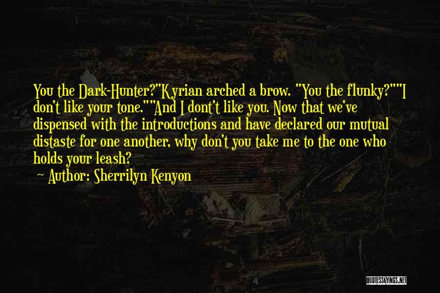 Sherrilyn Kenyon Quotes: You The Dark-hunter?kyrian Arched A Brow. You The Flunky?i Don't Like Your Tone.and I Dont't Like You. Now That We've