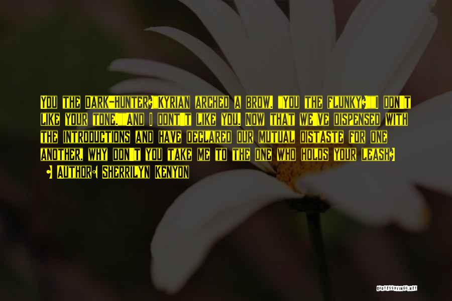 Sherrilyn Kenyon Quotes: You The Dark-hunter?kyrian Arched A Brow. You The Flunky?i Don't Like Your Tone.and I Dont't Like You. Now That We've