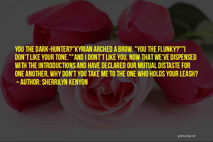 Sherrilyn Kenyon Quotes: You The Dark-hunter?kyrian Arched A Brow. You The Flunky?i Don't Like Your Tone.and I Dont't Like You. Now That We've