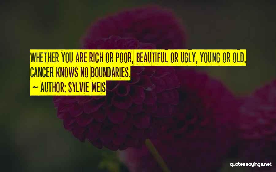Sylvie Meis Quotes: Whether You Are Rich Or Poor, Beautiful Or Ugly, Young Or Old, Cancer Knows No Boundaries.