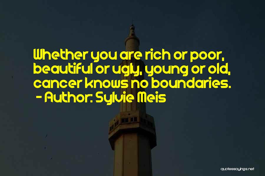 Sylvie Meis Quotes: Whether You Are Rich Or Poor, Beautiful Or Ugly, Young Or Old, Cancer Knows No Boundaries.