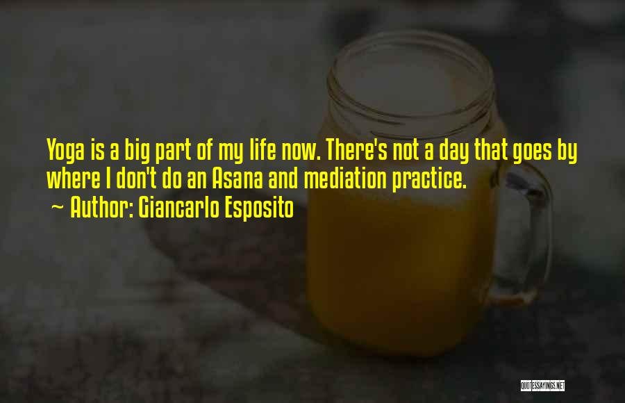 Giancarlo Esposito Quotes: Yoga Is A Big Part Of My Life Now. There's Not A Day That Goes By Where I Don't Do