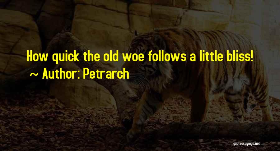 Petrarch Quotes: How Quick The Old Woe Follows A Little Bliss!