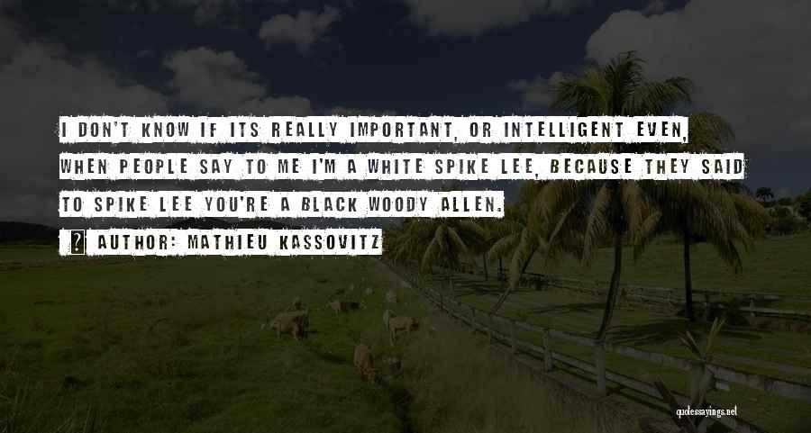 Mathieu Kassovitz Quotes: I Don't Know If Its Really Important, Or Intelligent Even, When People Say To Me I'm A White Spike Lee,