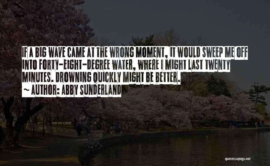 Abby Sunderland Quotes: If A Big Wave Came At The Wrong Moment, It Would Sweep Me Off Into Forty-eight-degree Water, Where I Might