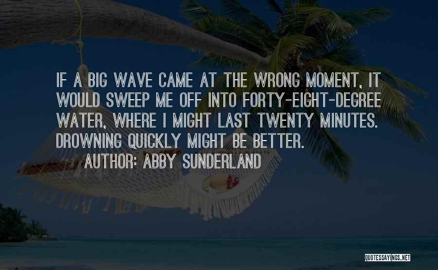 Abby Sunderland Quotes: If A Big Wave Came At The Wrong Moment, It Would Sweep Me Off Into Forty-eight-degree Water, Where I Might