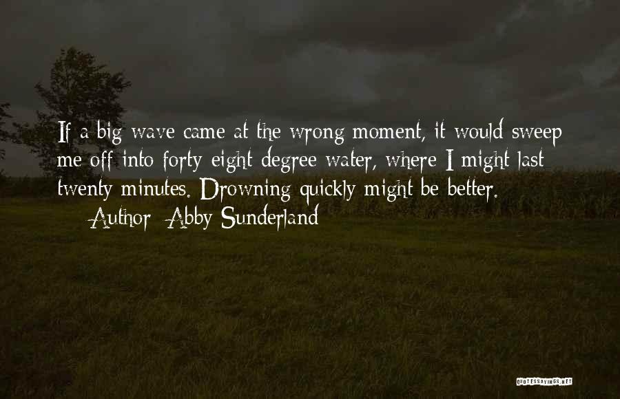 Abby Sunderland Quotes: If A Big Wave Came At The Wrong Moment, It Would Sweep Me Off Into Forty-eight-degree Water, Where I Might