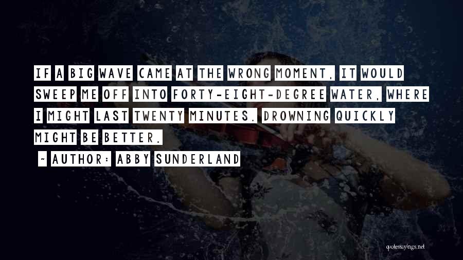 Abby Sunderland Quotes: If A Big Wave Came At The Wrong Moment, It Would Sweep Me Off Into Forty-eight-degree Water, Where I Might