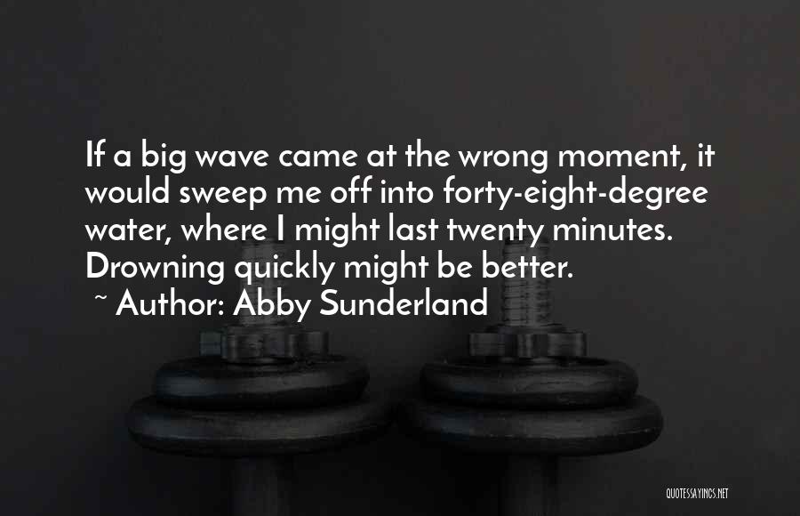 Abby Sunderland Quotes: If A Big Wave Came At The Wrong Moment, It Would Sweep Me Off Into Forty-eight-degree Water, Where I Might