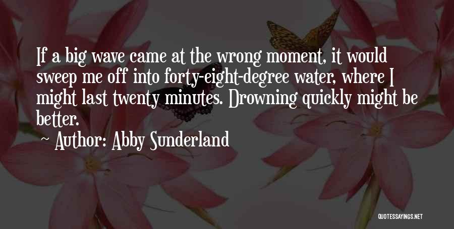 Abby Sunderland Quotes: If A Big Wave Came At The Wrong Moment, It Would Sweep Me Off Into Forty-eight-degree Water, Where I Might