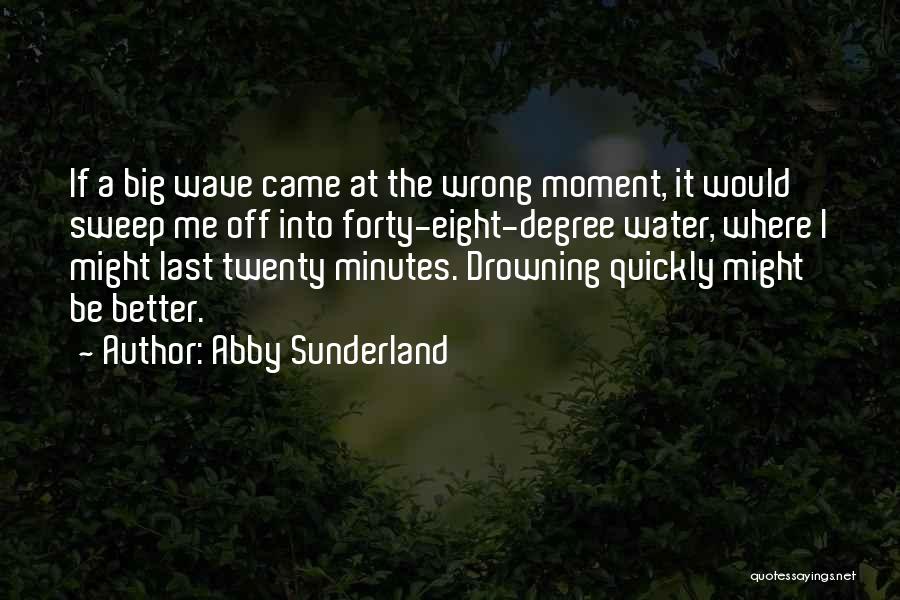 Abby Sunderland Quotes: If A Big Wave Came At The Wrong Moment, It Would Sweep Me Off Into Forty-eight-degree Water, Where I Might