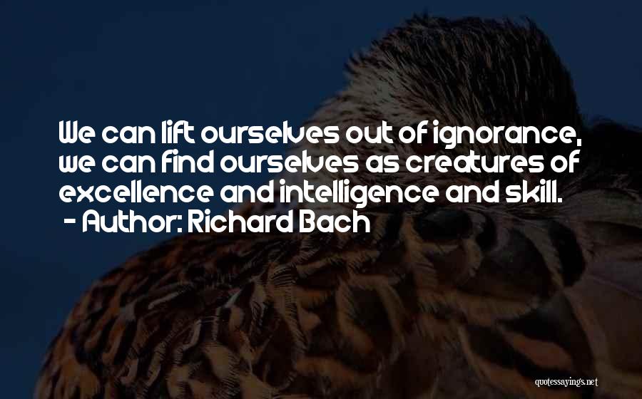 Richard Bach Quotes: We Can Lift Ourselves Out Of Ignorance, We Can Find Ourselves As Creatures Of Excellence And Intelligence And Skill.