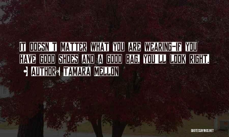 Tamara Mellon Quotes: It Doesn't Matter What You Are Wearing-if You Have Good Shoes And A Good Bag, You'll Look Right.