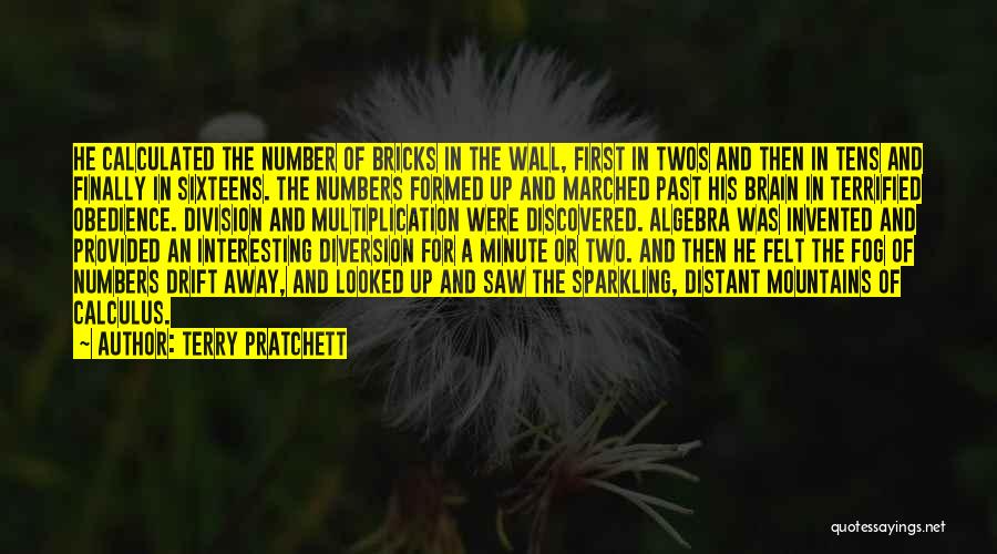 Terry Pratchett Quotes: He Calculated The Number Of Bricks In The Wall, First In Twos And Then In Tens And Finally In Sixteens.