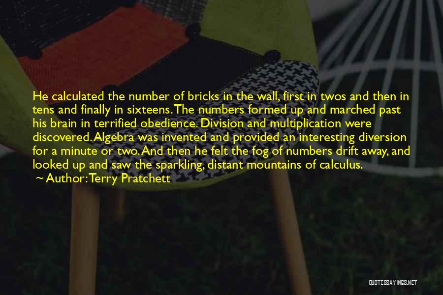 Terry Pratchett Quotes: He Calculated The Number Of Bricks In The Wall, First In Twos And Then In Tens And Finally In Sixteens.