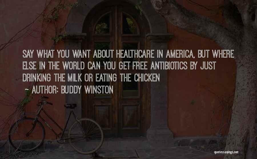 Buddy Winston Quotes: Say What You Want About Healthcare In America, But Where Else In The World Can You Get Free Antibiotics By