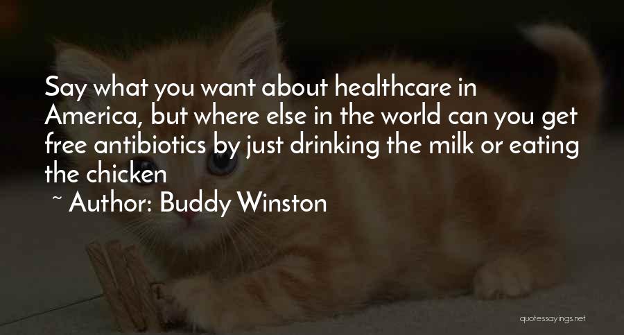 Buddy Winston Quotes: Say What You Want About Healthcare In America, But Where Else In The World Can You Get Free Antibiotics By