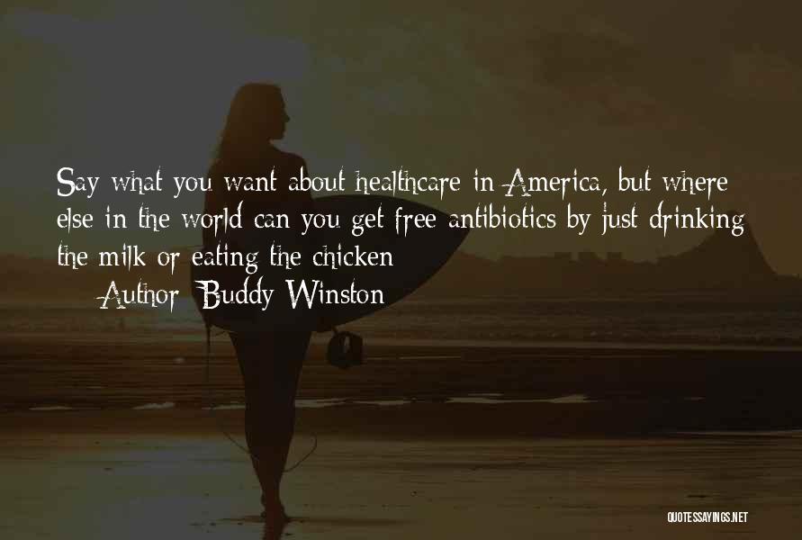 Buddy Winston Quotes: Say What You Want About Healthcare In America, But Where Else In The World Can You Get Free Antibiotics By