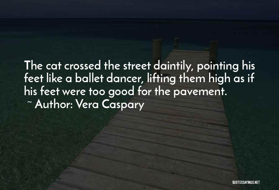 Vera Caspary Quotes: The Cat Crossed The Street Daintily, Pointing His Feet Like A Ballet Dancer, Lifting Them High As If His Feet