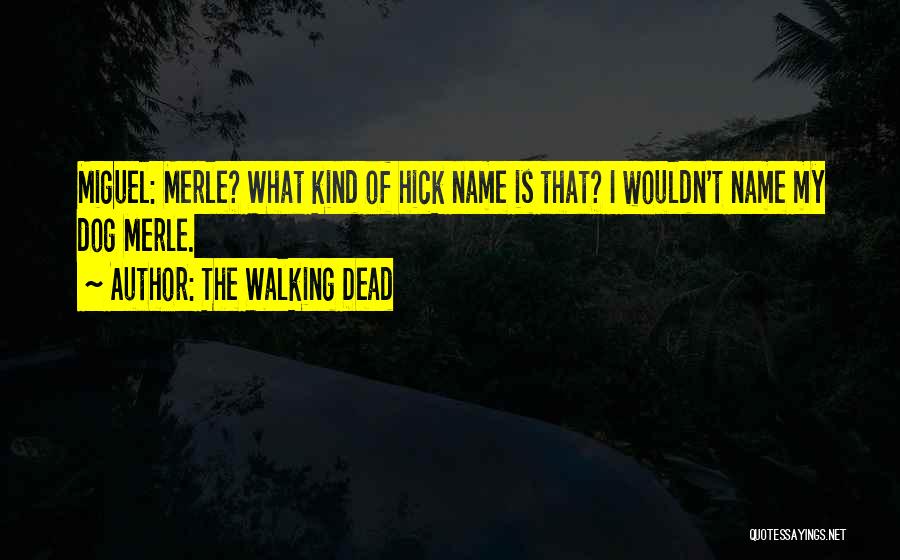 The Walking Dead Quotes: Miguel: Merle? What Kind Of Hick Name Is That? I Wouldn't Name My Dog Merle.