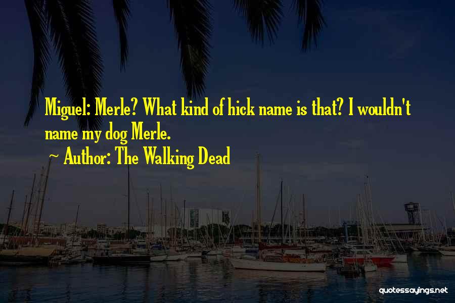 The Walking Dead Quotes: Miguel: Merle? What Kind Of Hick Name Is That? I Wouldn't Name My Dog Merle.