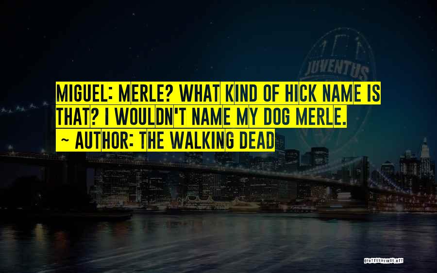 The Walking Dead Quotes: Miguel: Merle? What Kind Of Hick Name Is That? I Wouldn't Name My Dog Merle.