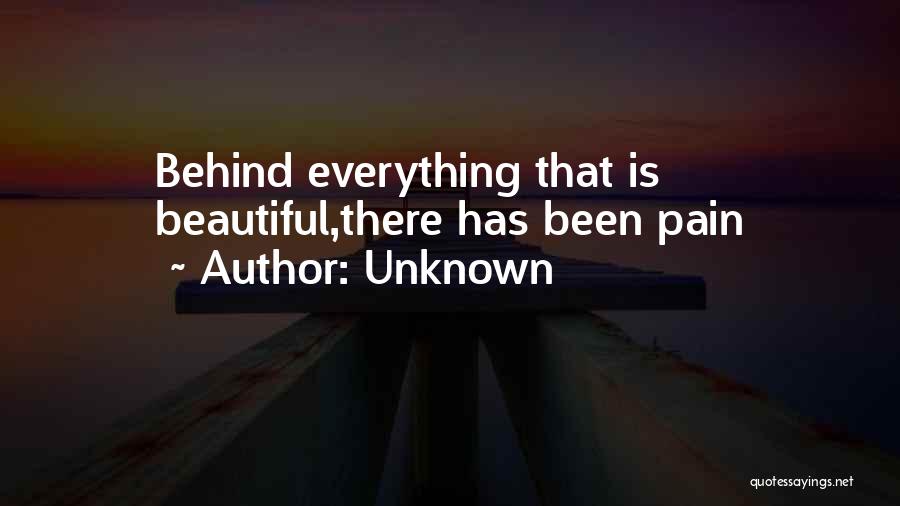 Unknown Quotes: Behind Everything That Is Beautiful,there Has Been Pain