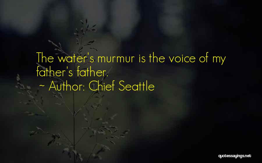 Chief Seattle Quotes: The Water's Murmur Is The Voice Of My Father's Father.