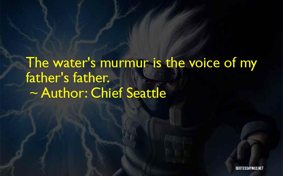 Chief Seattle Quotes: The Water's Murmur Is The Voice Of My Father's Father.