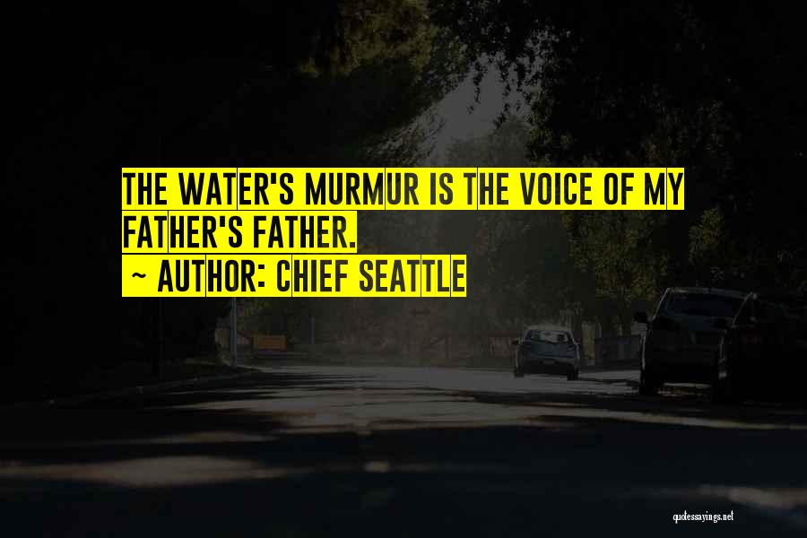 Chief Seattle Quotes: The Water's Murmur Is The Voice Of My Father's Father.