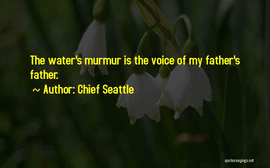 Chief Seattle Quotes: The Water's Murmur Is The Voice Of My Father's Father.