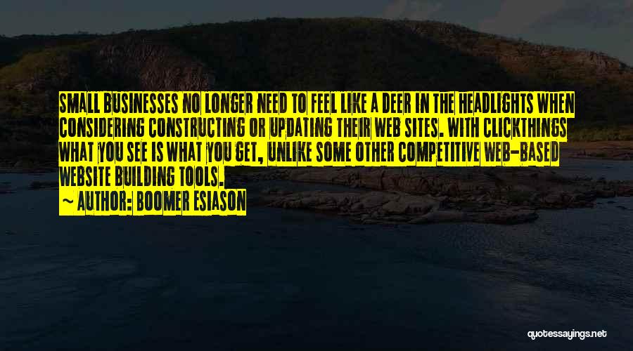 Boomer Esiason Quotes: Small Businesses No Longer Need To Feel Like A Deer In The Headlights When Considering Constructing Or Updating Their Web