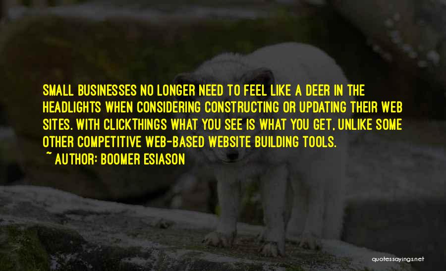 Boomer Esiason Quotes: Small Businesses No Longer Need To Feel Like A Deer In The Headlights When Considering Constructing Or Updating Their Web