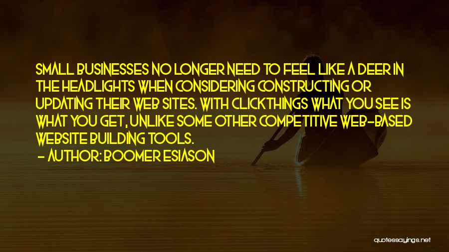 Boomer Esiason Quotes: Small Businesses No Longer Need To Feel Like A Deer In The Headlights When Considering Constructing Or Updating Their Web