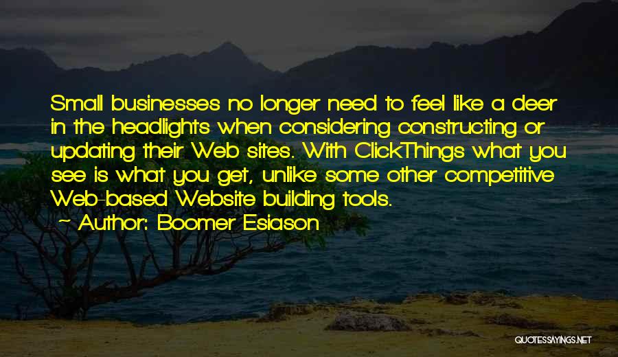 Boomer Esiason Quotes: Small Businesses No Longer Need To Feel Like A Deer In The Headlights When Considering Constructing Or Updating Their Web