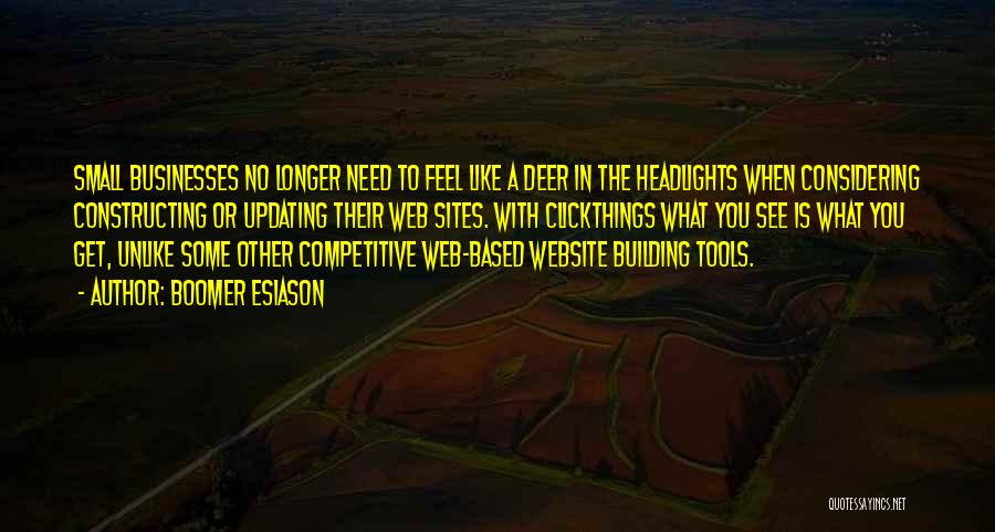 Boomer Esiason Quotes: Small Businesses No Longer Need To Feel Like A Deer In The Headlights When Considering Constructing Or Updating Their Web