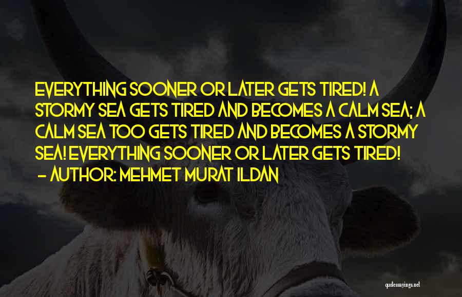 Mehmet Murat Ildan Quotes: Everything Sooner Or Later Gets Tired! A Stormy Sea Gets Tired And Becomes A Calm Sea; A Calm Sea Too